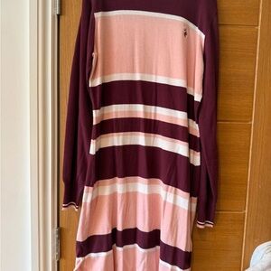 Women's Striped Sweater - Pink and Burgundy